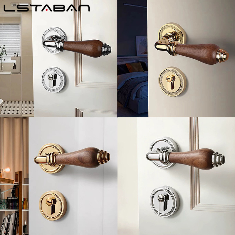 Furniture Hardware Lock - Kunci Pintu Gagang Kayu Walnut Euro,