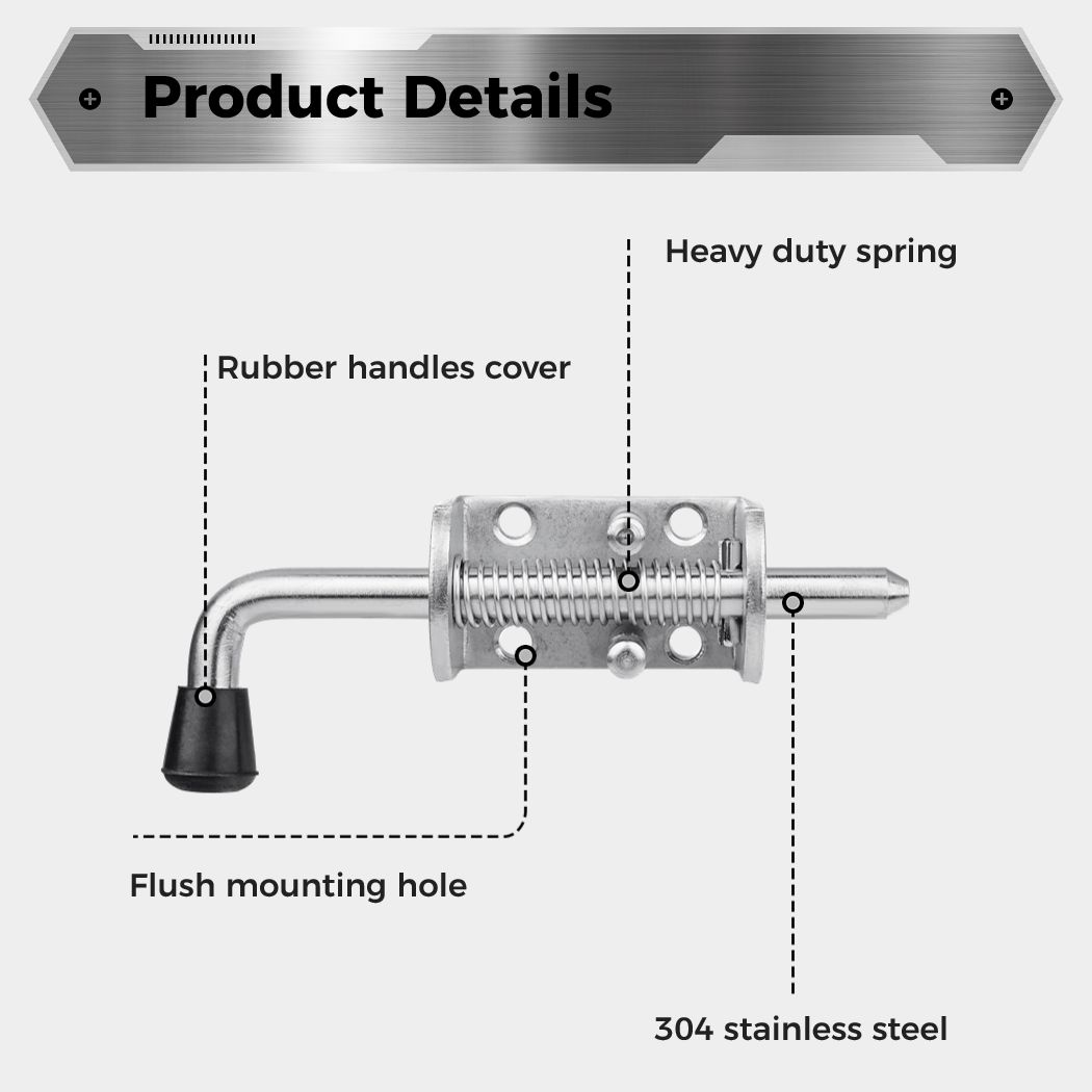 2 Buah Pin Pengunci Pegas Baja - Barrel Bolt Slide ulasan dan harga